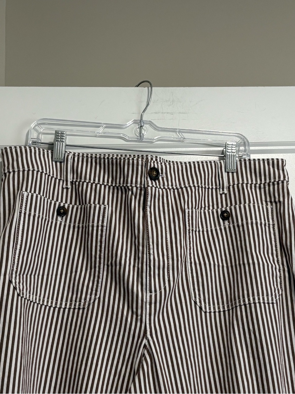 NWT Loft Palmer Wide Leg Crop Pants in Brown Stripe Size 16T - Picture 5 of 16
